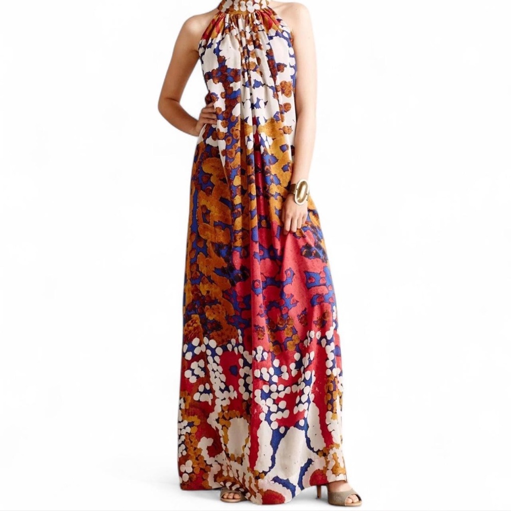 Anthropologie Multicolor Halter Maxi Dress
